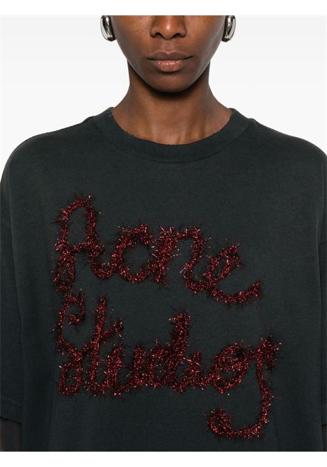 layered logo t-shirt woman anthracite ACNE STUDIOS | AL0503AA2